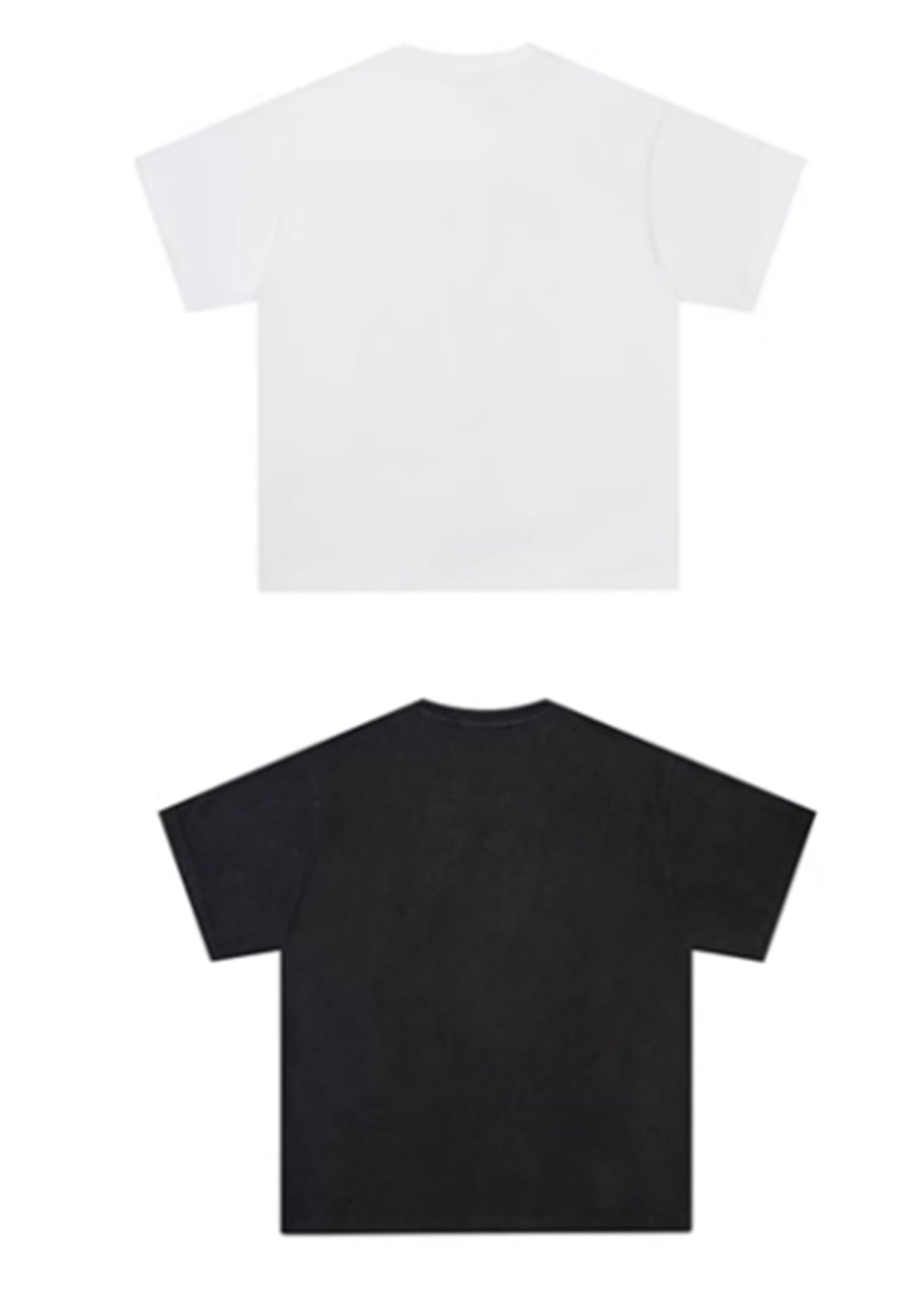 [76street] Mouse style illustration monotone color front design short sleeve T-shirt ST0002