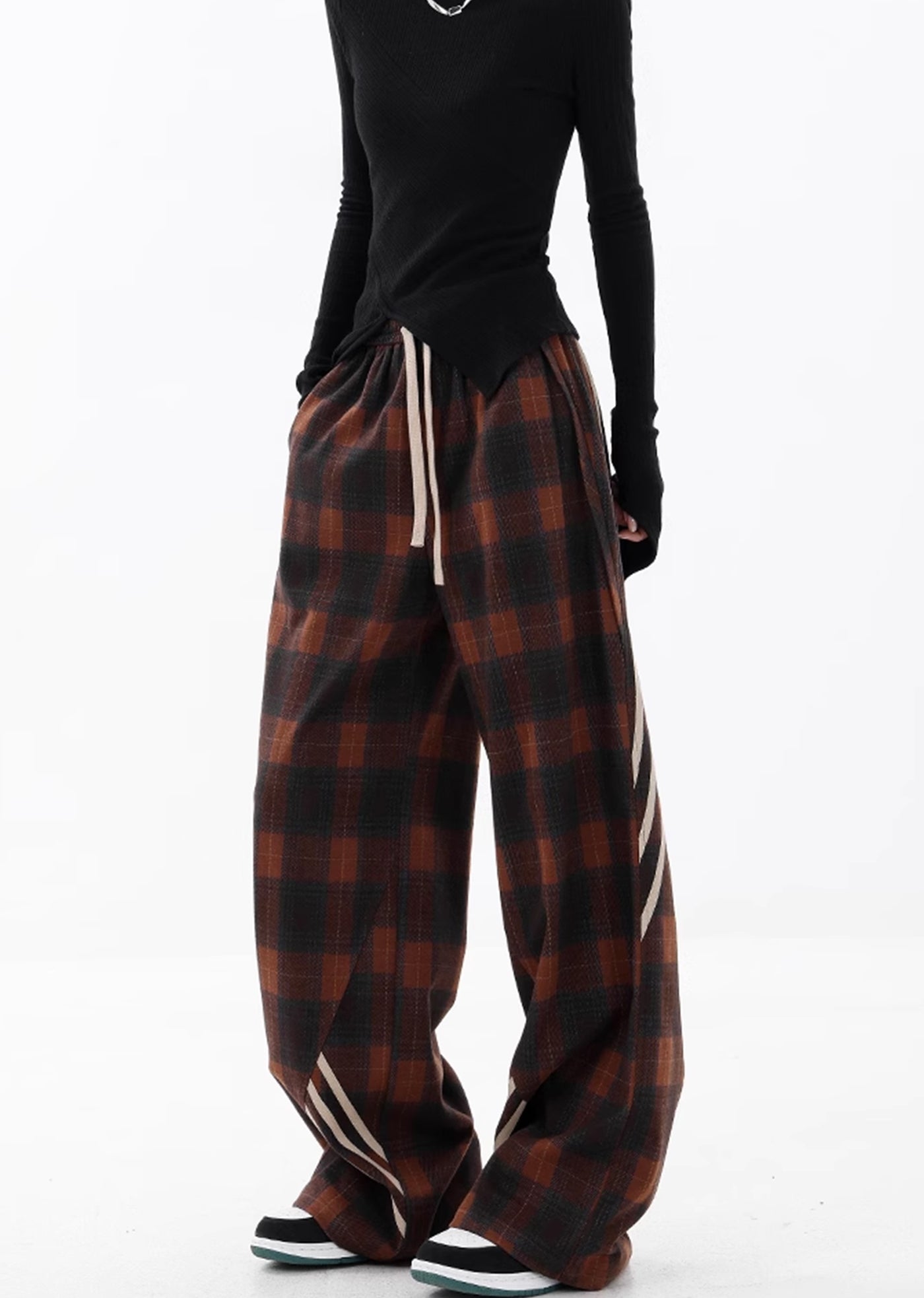 【Ken studio】Regular check pattern design dull wide pants  KS0016