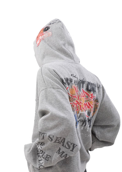 【MR nearly】Myriad Illustrations Active Design Full Zip Dull Hoodie  MR0133