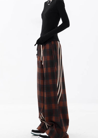 【Ken studio】Regular check pattern design dull wide pants  KS0016