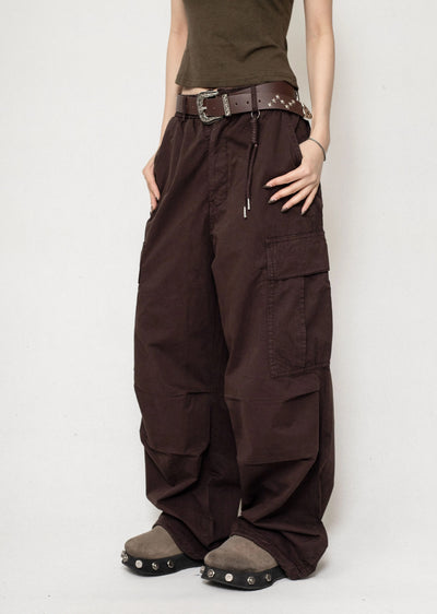 【ZERO STORE】Wide tuck silhouette dull color pants  ZS0029