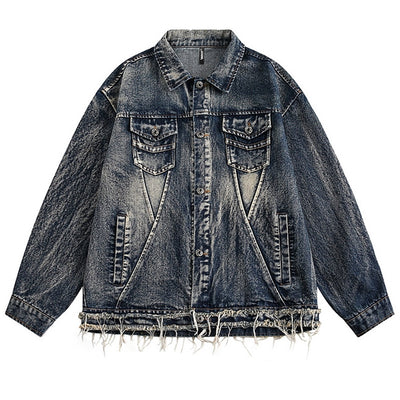 【NIHAOHAO】Mid-distressed vintage-like denim jacket  NH0195