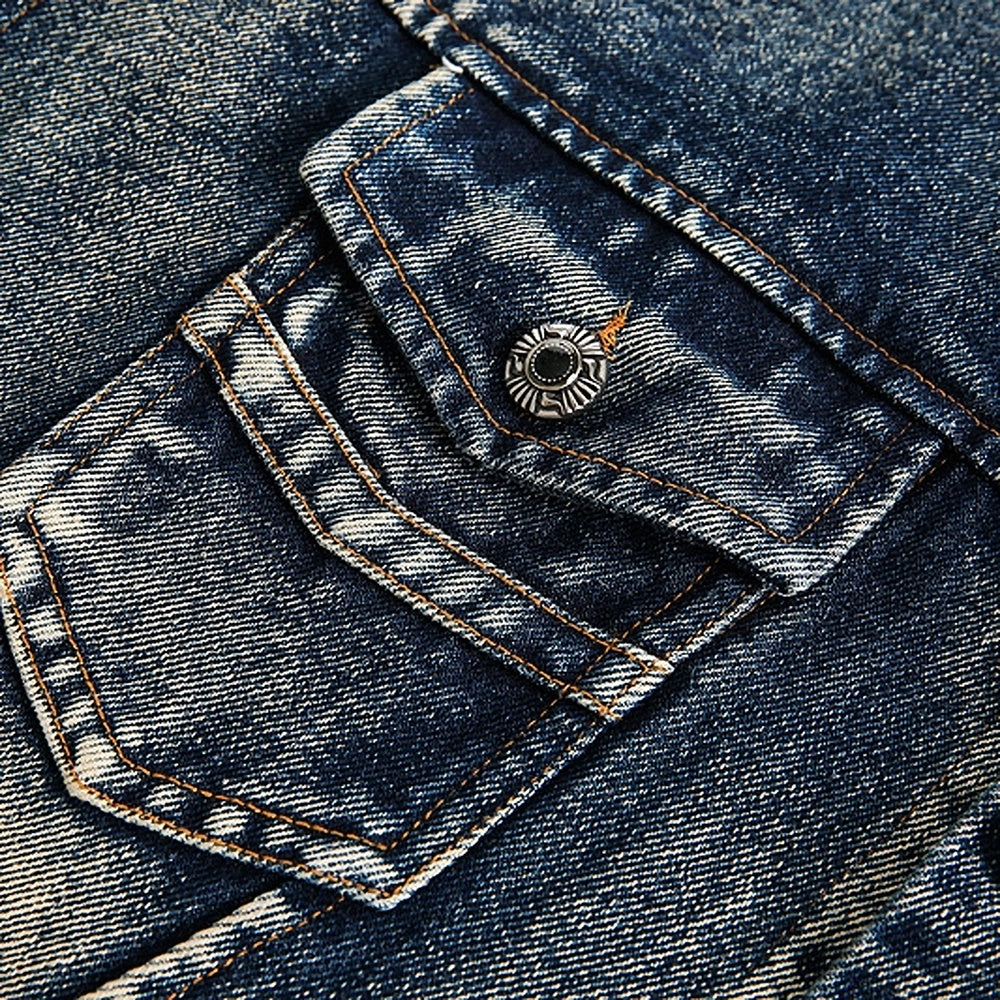 【NIHAOHAO】Mid-distressed vintage-like denim jacket  NH0195