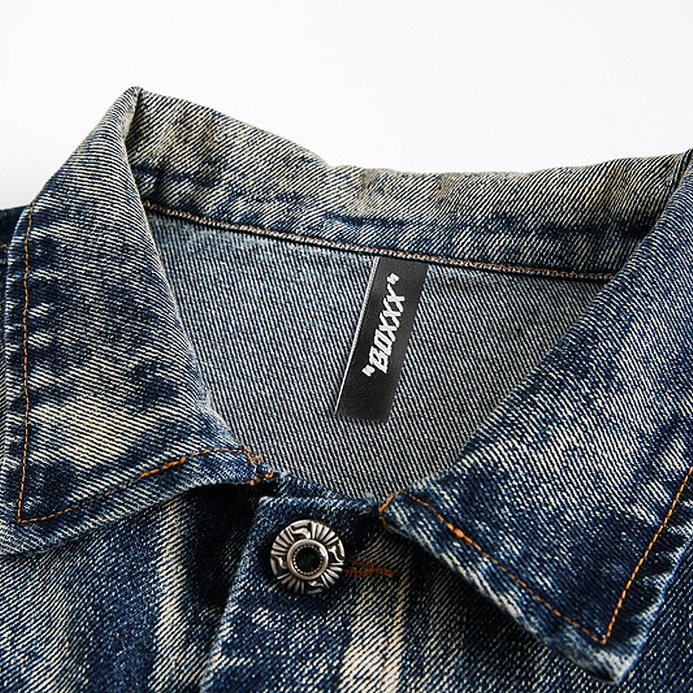 【NIHAOHAO】Mid-distressed vintage-like denim jacket  NH0195