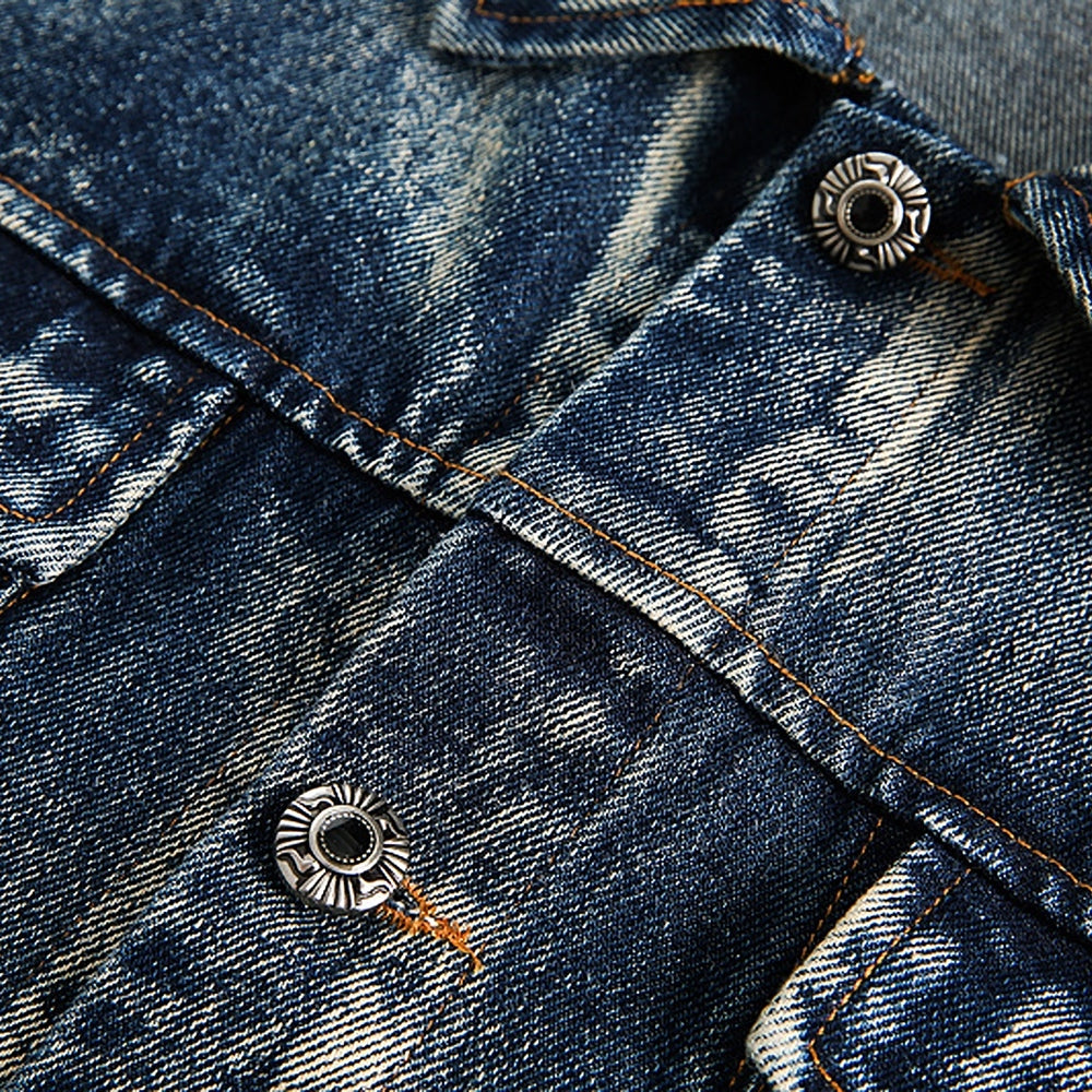 【NIHAOHAO】Mid-distressed vintage-like denim jacket  NH0195