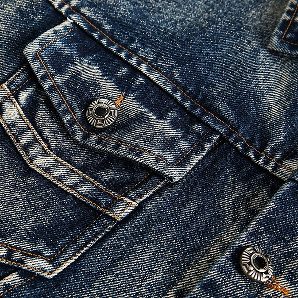 【NIHAOHAO】Mid-distressed vintage-like denim jacket  NH0195