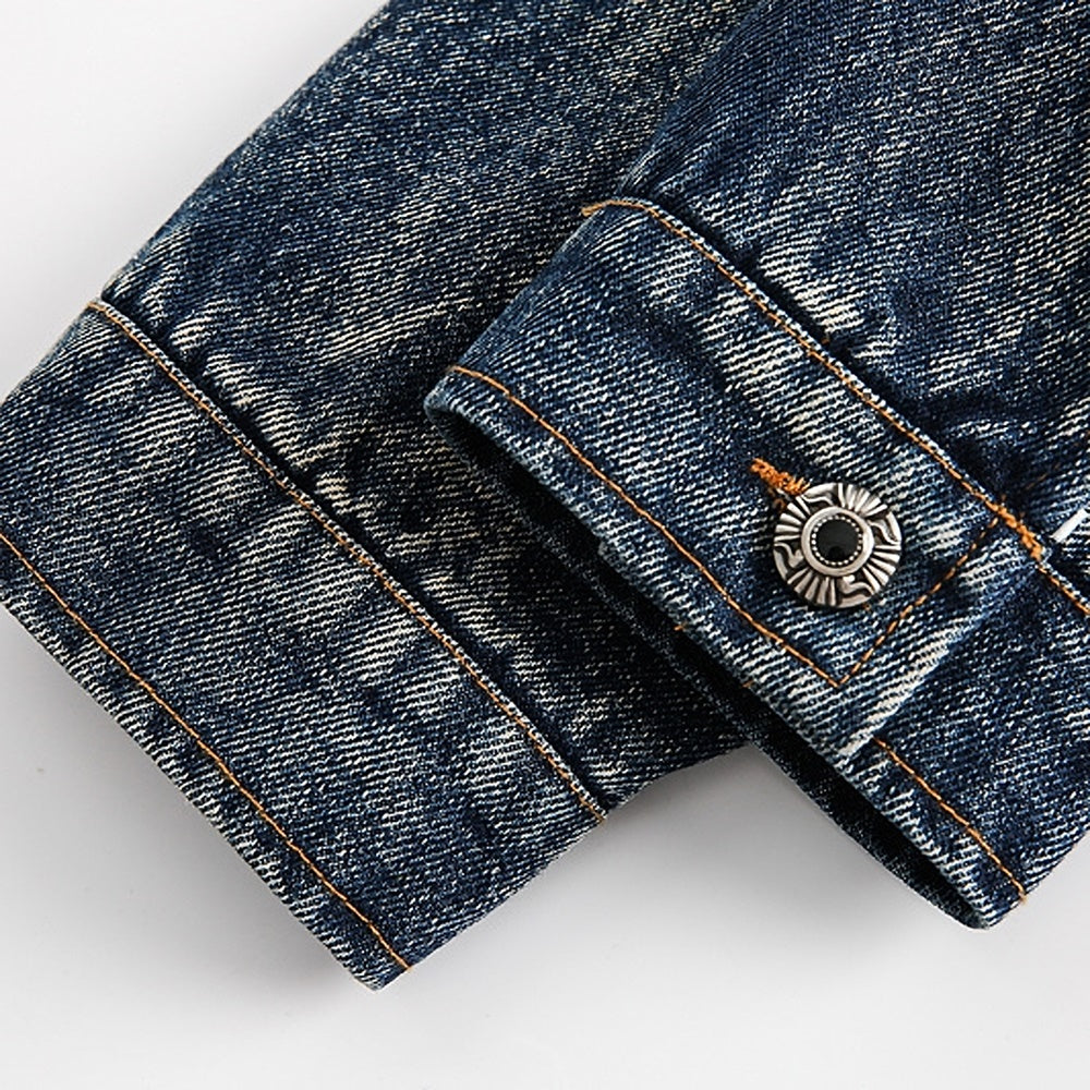 【NIHAOHAO】Mid-distressed vintage-like denim jacket  NH0195