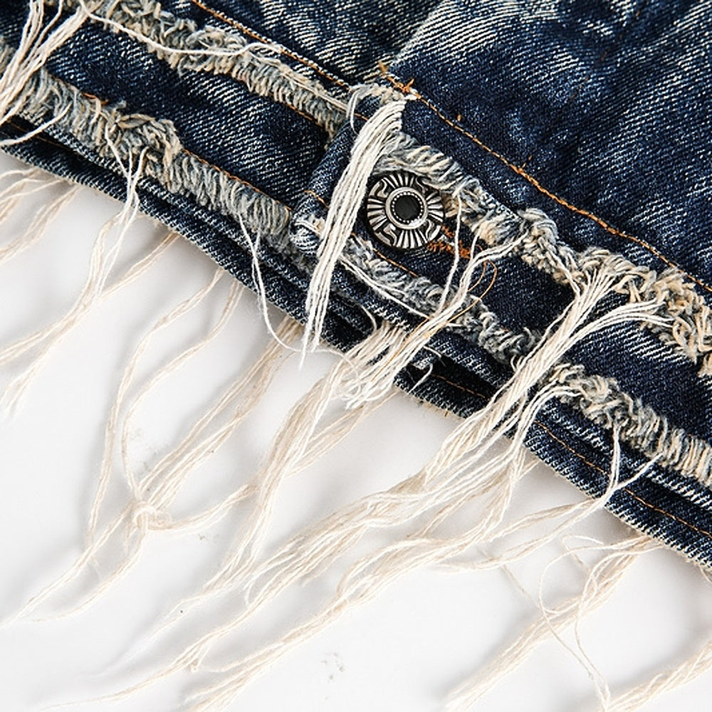 【NIHAOHAO】Mid-distressed vintage-like denim jacket  NH0195