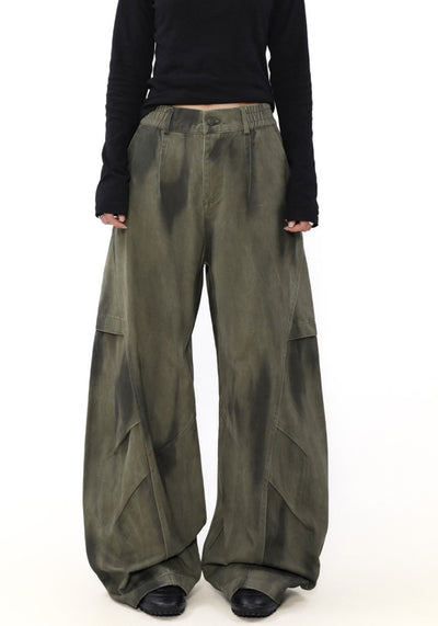 【MR nearly】Dull vintage random wash style wide pants  MR0144