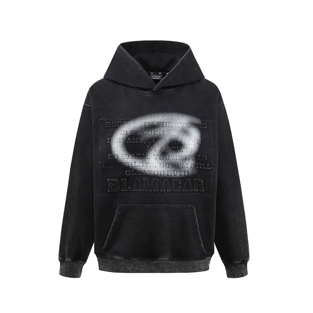 【Mz】Blurred color front logo design simple hoodie  MZ0030