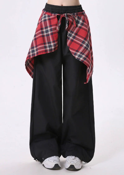 【Rayohopp】Waist check design sweat style wide pants  RH0130