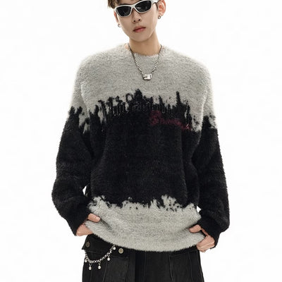 【NIHAOHAO】Double loose collar simple design over knit sweater  NH0164