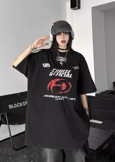 【W3】Dull vintage processing design front logo short sleeve T-shirt  WO0052