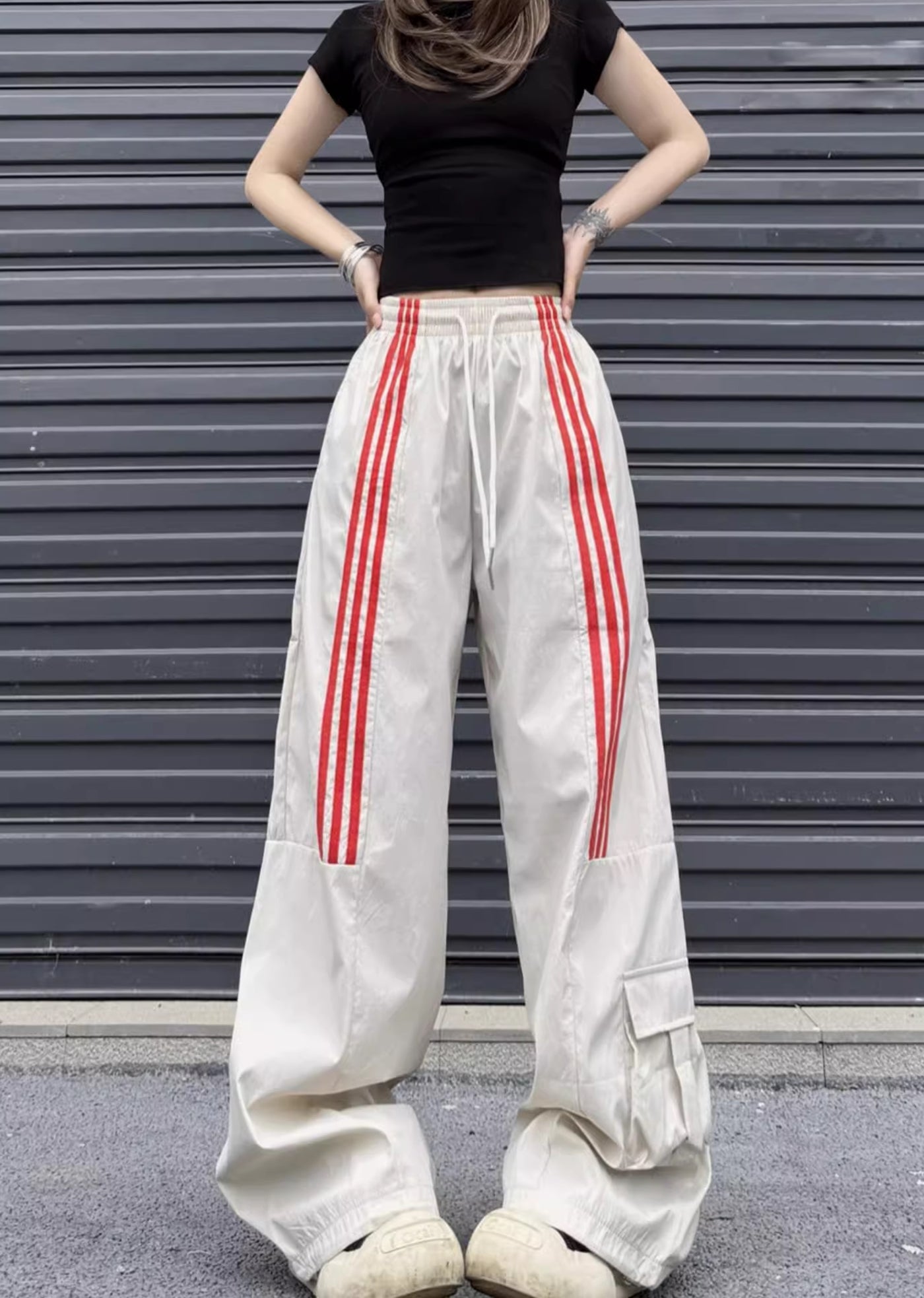 【W3】Front double line pocket design pants  WO0063