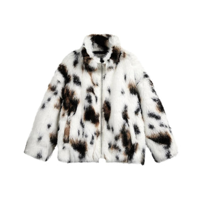 【Mz】Faux fur style design over full zip jacket  MZ0041