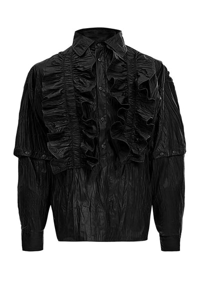 【Culture E】Front ruffle design mode gothic long sleeve shirt  CE0161