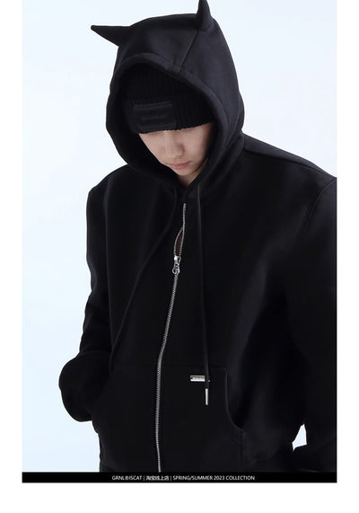 【GRNL】Devil mode street short silhouette full zip hoodie  GN0005