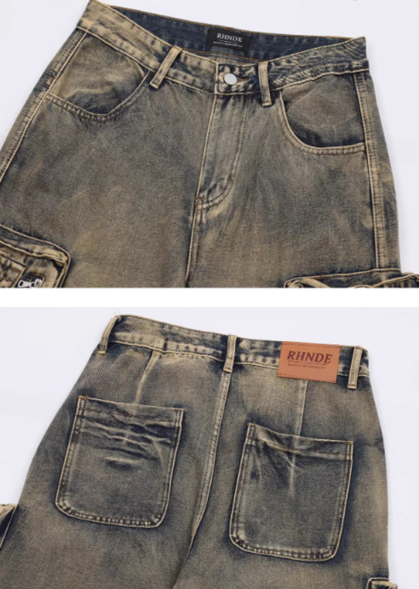 [MAXDSTR] Grunge style next vintage color denim cargo pants MD0145