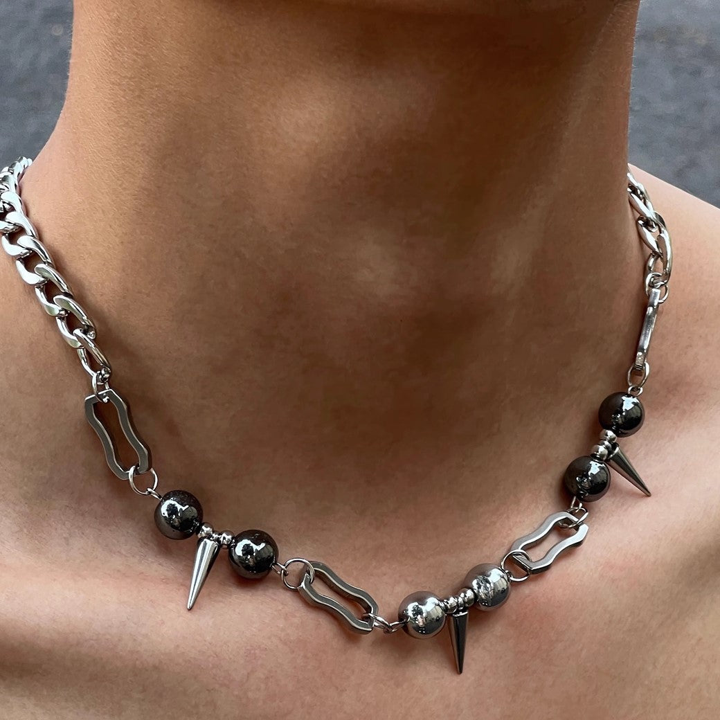 【CHEALIMPID】Gimmick multi-design silver color necklace  CL0015