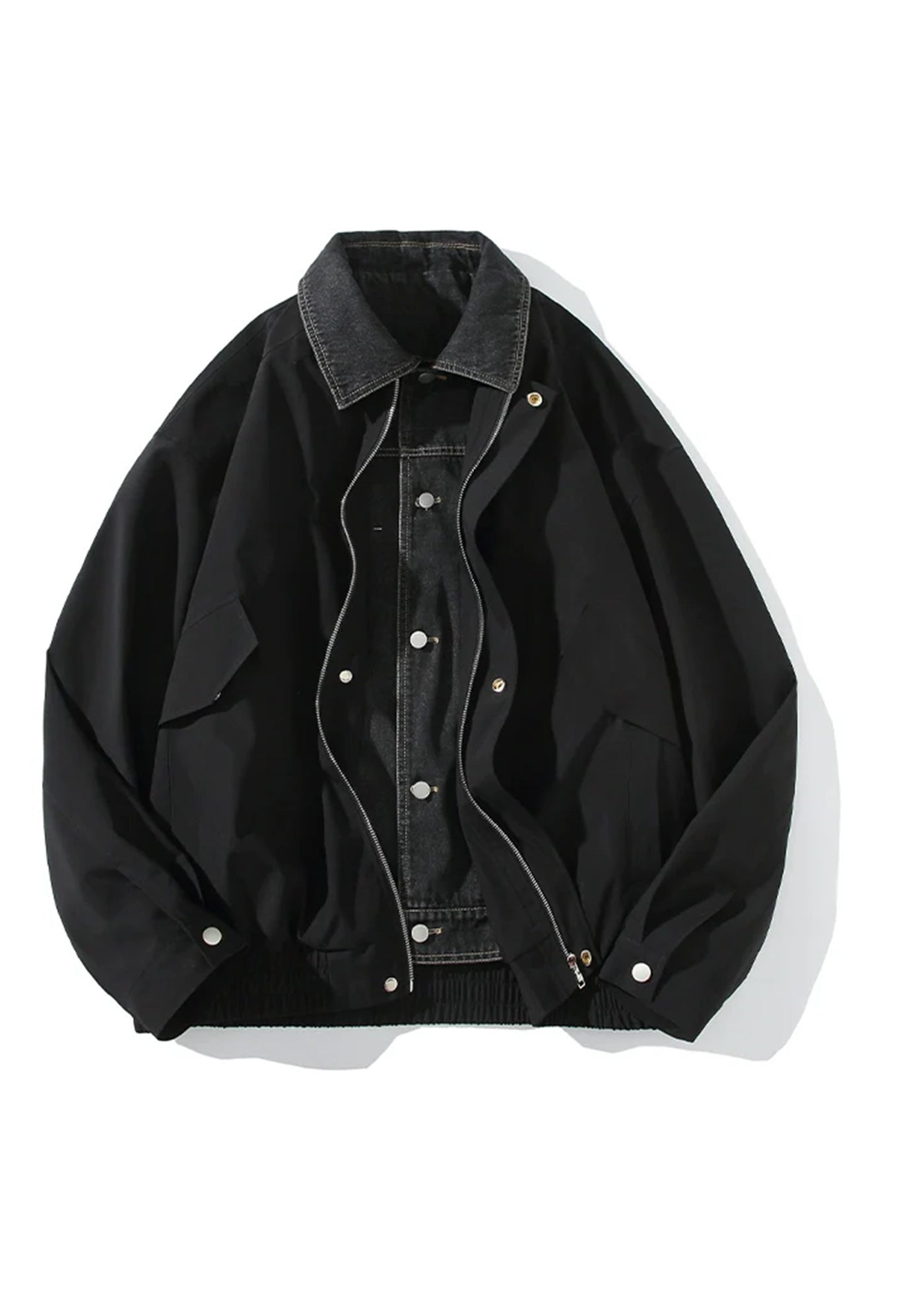 【NOONOZ】Double fabric gimmick silhouette design jacket  NN0004