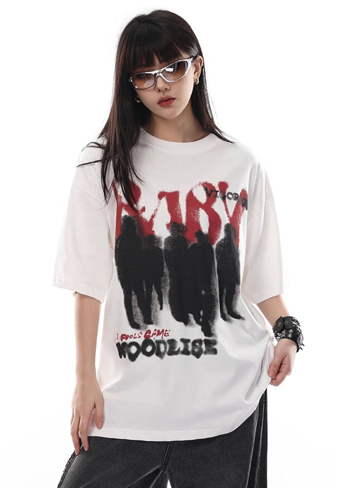 【VINMUK】Front illustration design casual style short sleeve T-shirt VM ...