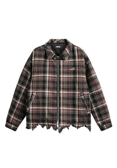 【CEDY】Basic check design distressed jacket  CD0067