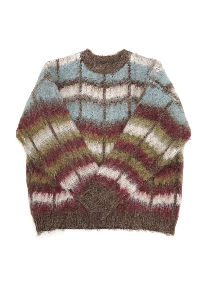 【GIBBYCNA】Multicolor design border style knit sweater  GC0035