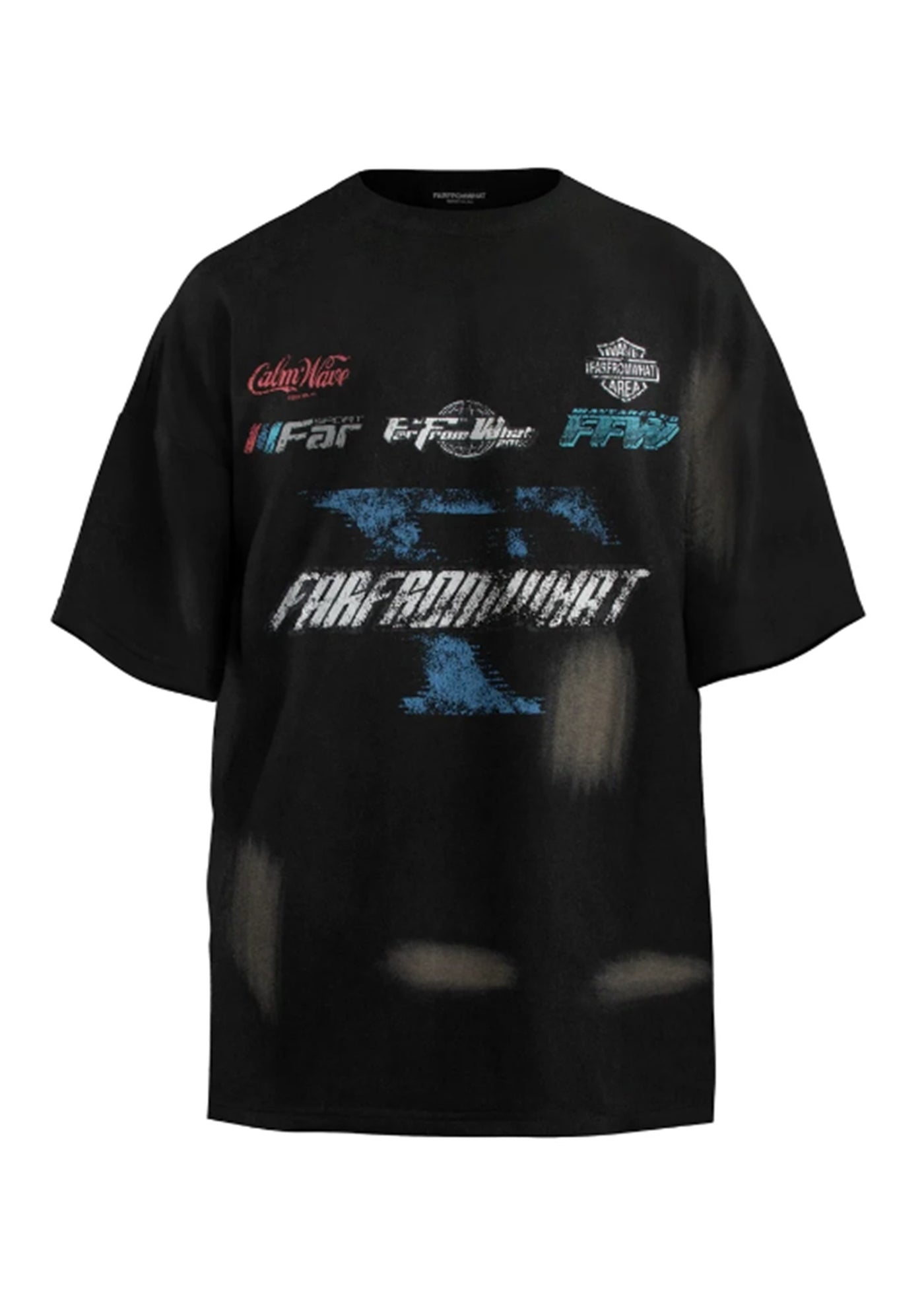 【TR BRUSHSHIFT】Full remake grunge wash initial street short sleeve T-shirt  TB0033