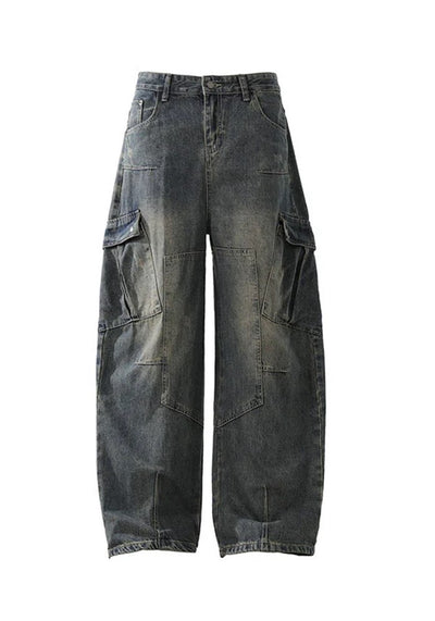 【ACRARDIC】Over-wide silhouette vintage denim cargo pants  AI0026