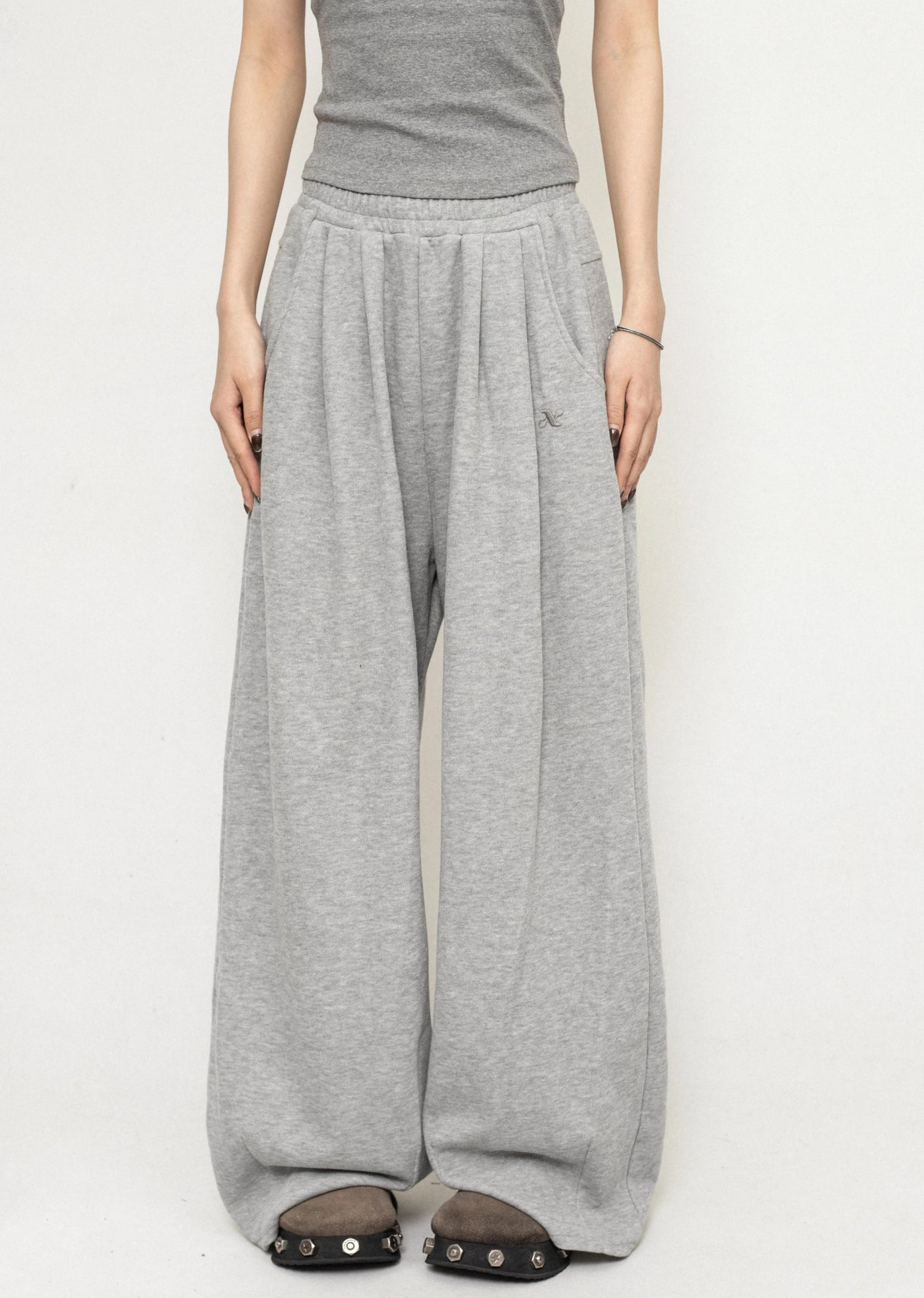 [ZERO STORE] Wide silhouette loose style simple sweatpants ZS0026