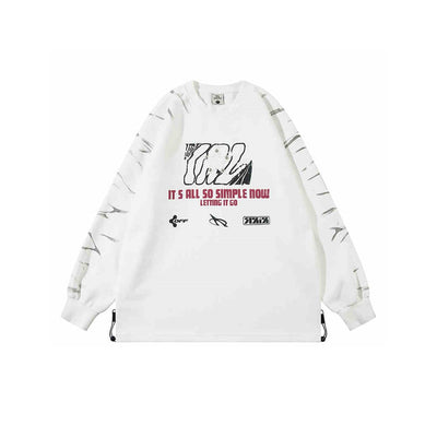 【NIHAOHAO】Multi-initial logo design sleeve shadow sweatshirt  NH0179