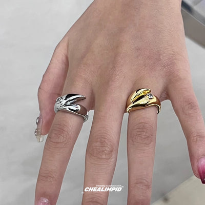 【CHEALIMPID】Cross design simple glossy personal ring  CL0009