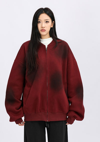 【10/21新作】Point washed dark red color light design jacket  HL3093