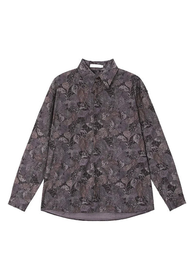 【CUIBUJU】Random floral design basic style vintage long sleeve shirt  CB0046