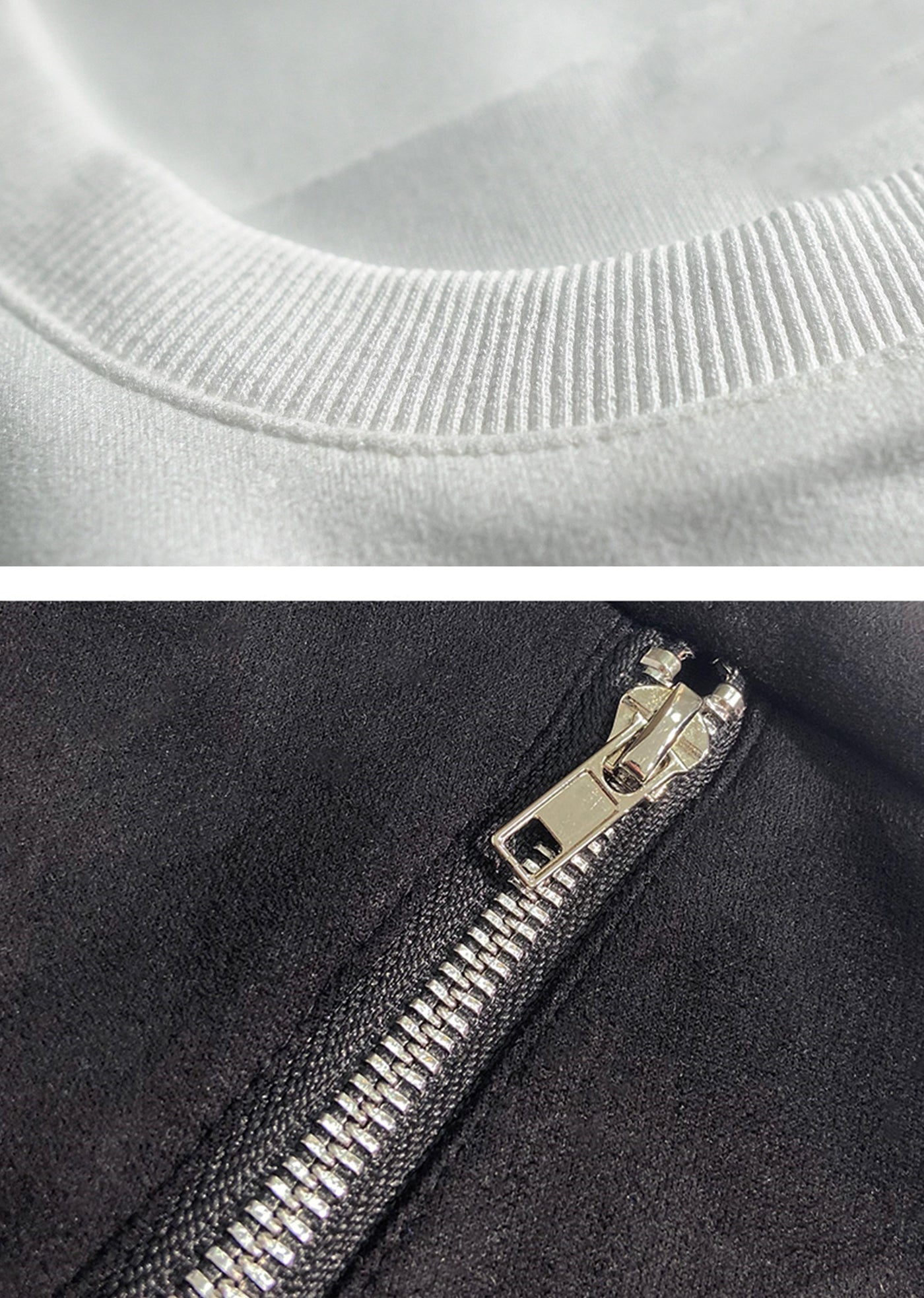 【UUCSCC】Thunder Point Full Zip Design Gimmick Short Sleeve T-Shirt  US0067