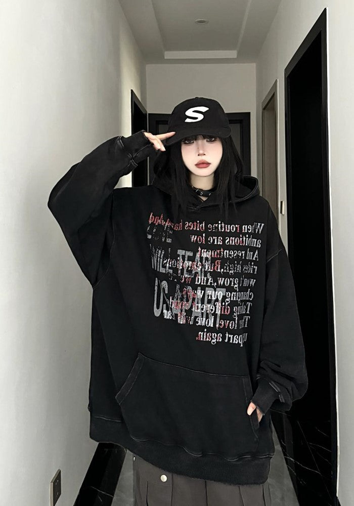 【W3】Multi-front initial design oversized hoodie  WO0084