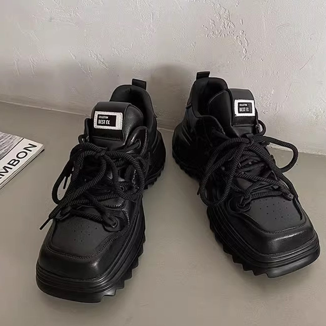 【7/1新作】Black Ankh Silhouette Leather Sneakers  HL3055