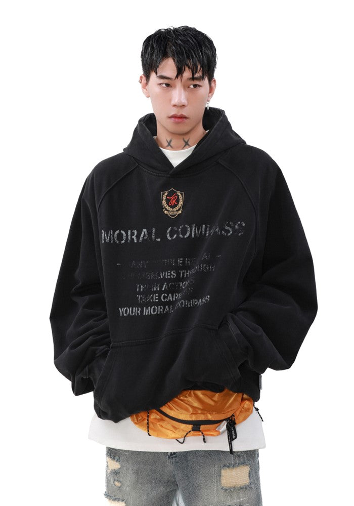 【MR nearly】Dull wash basic design front hoodie  MR0148