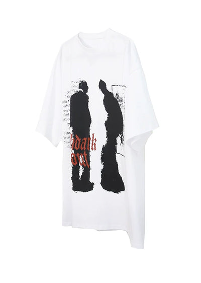 【5/6新作】Two person silhouette design monotone coloring short sleeve T-shirt  HL3042