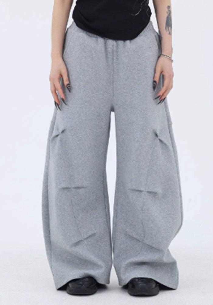 【FUZZYKON】Bell Road special tuck silhouette design sweatpants  FK0035