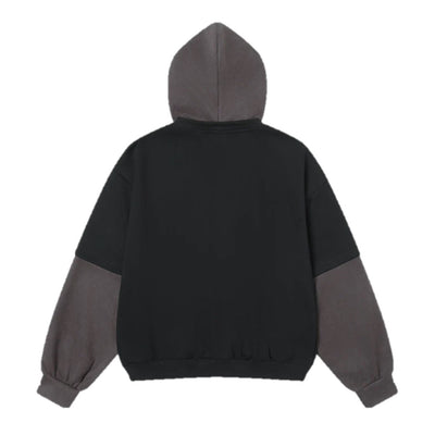 【NIHAOHAO】Layered front dark design hoodie  NH0192