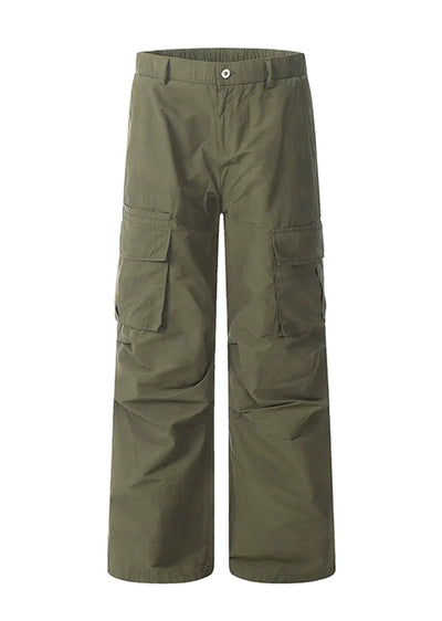 【H GANG X】Random wash wide straight cargo pants  HX0068