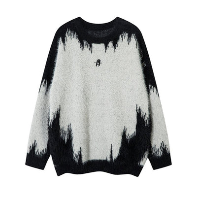 【NIHAOHAO】Unique gimmick double color design gathered knit sweater  NH0159