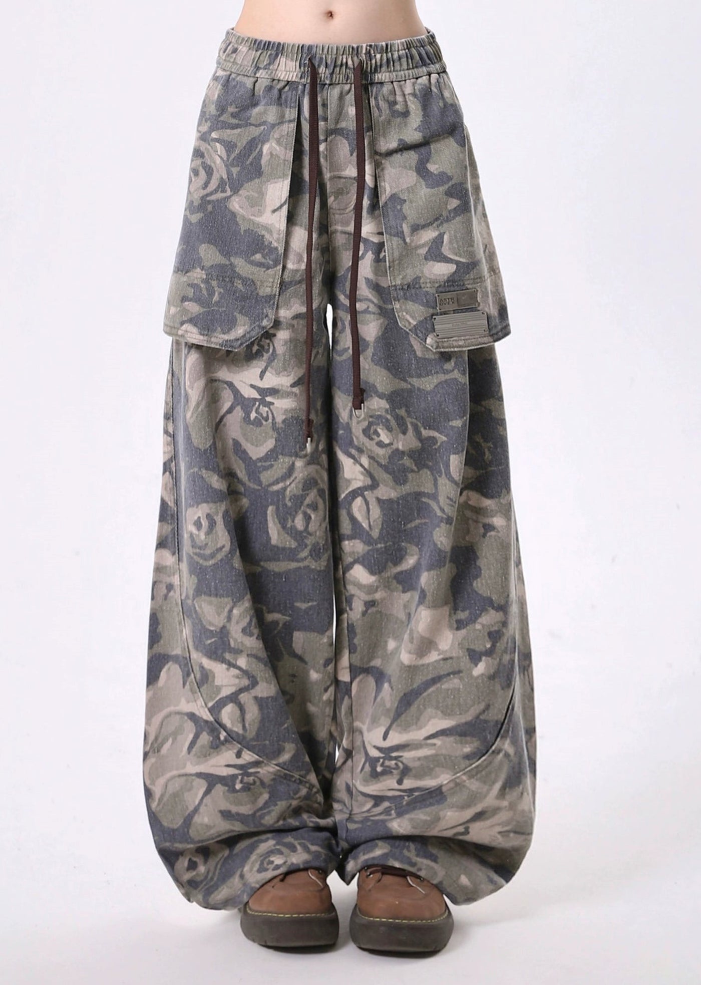 【Rayohopp】Light camo spiral design acid wide pants  RH0126