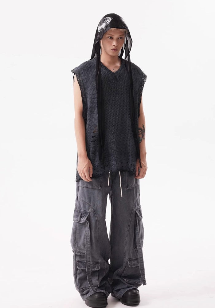 【BTSG】Basic stitch design dull color denim pants  BS0040