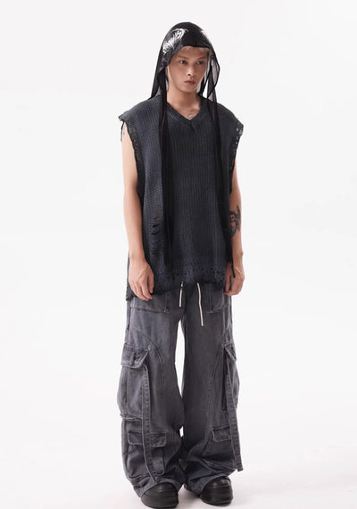 【BTSG】Basic stitch design dull color denim pants  BS0040