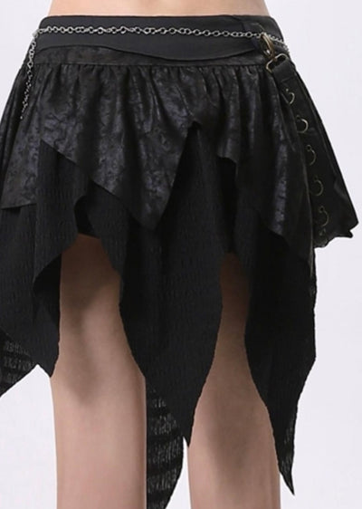 【Rayohopp】Vintage Slash Line Black Skirt  RH0150