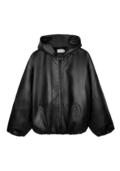 【DARKFOG】Glossy design thick silhouette leather jacket  DF0035