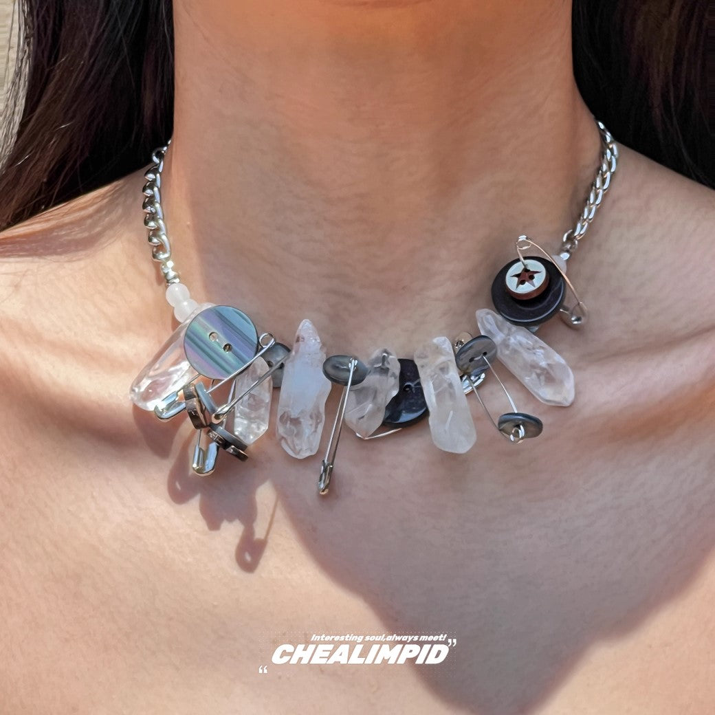 【CHEALIMPID】Multi-gimmick item chain necklace  CL0004