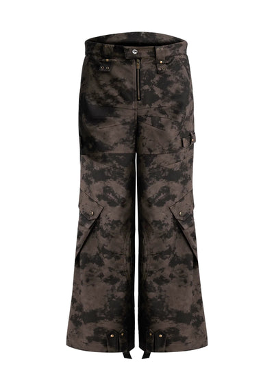 【Culture E】Random camouflage silhouette design wide pants  CE0151